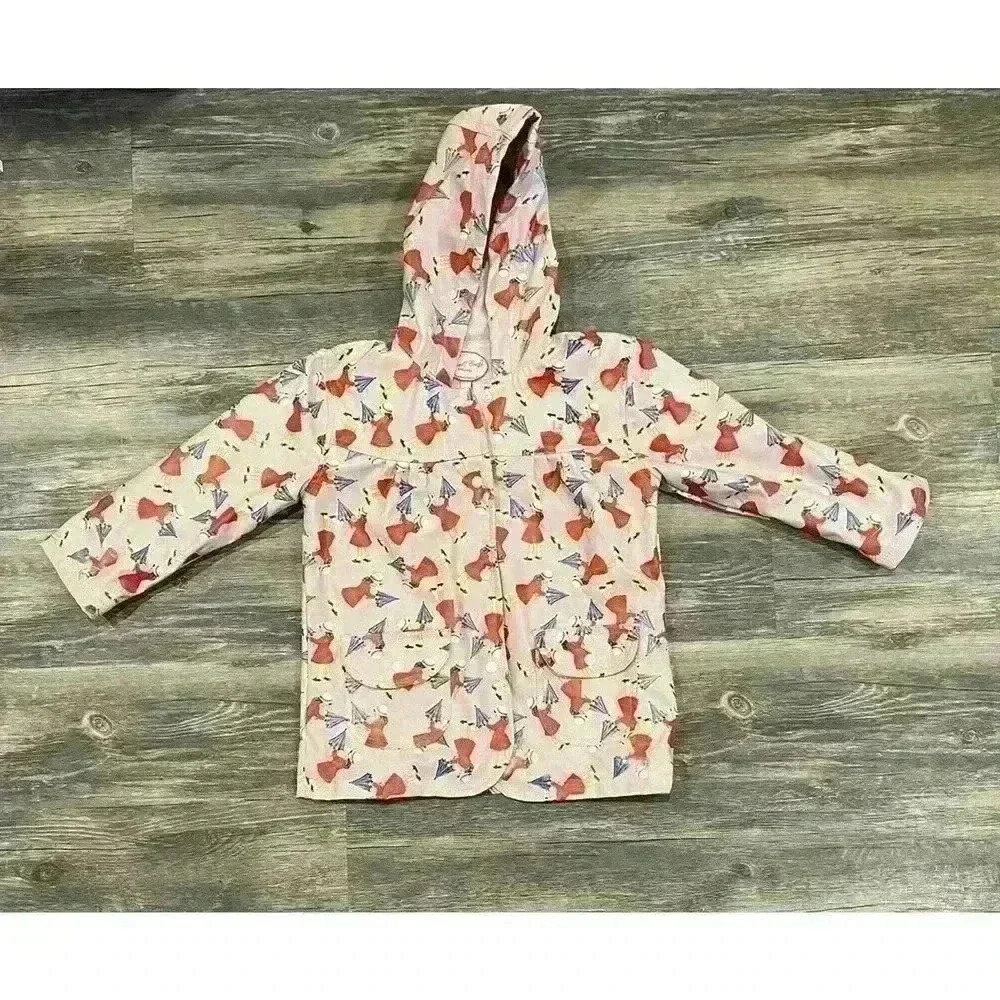 Girls Powell Craft Raincoat Sz 4-5 Vintage Inspired Print